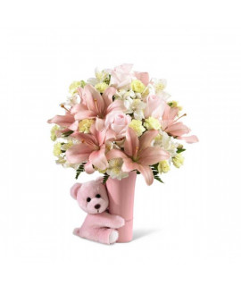 The FTD Baby Girl Big Hug Bouquet